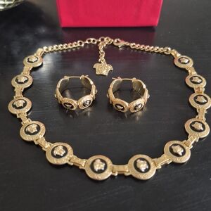 Versace Elegant Gold and Black Jewelry Set